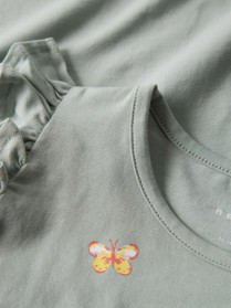 NAME IT Top Vayana Aqua Gray Yellow Flower